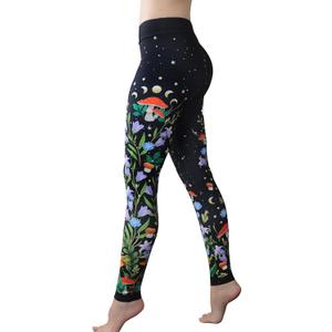 Comfy Yoga Boho Printed Leggings for Women | High Waist Soft Stretchy Lightweight Casual Leggings | Unique Artistic Designs (Black, S)