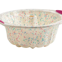 Trudeau 5118558 Structure Fluted Cake Pan Silicone Bakeware, Medium, Confetti White