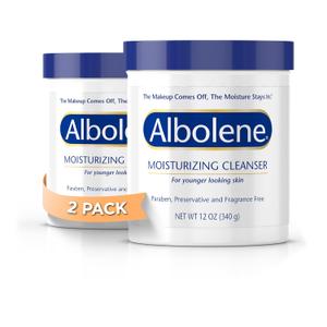 Albolene Moisturizing Cleanser & Makeup Remover Balm - Fragrance-Free Facial Cream for Cleansing & Hydration - Multi-Use Skincare for All Skin Types - No Harsh Chemicals - 12 oz (Pack of 2)