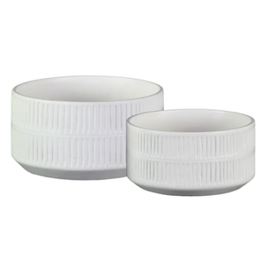 Plant Pots Indoor with Drainage Hole and Mesh Cricle,Elegant Round White Ceramic Pots for Succulents Plants, Diameter 6.5/8 Inches Large Flower Planters Set of 2
