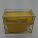 HighFree 24 Slots Glass Lipstick Organizer - Gold Vintage Transparent Display Box With Lid & Removable Dividers for Lip Gloss