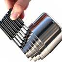 Magnetic Handles 7 Piece Stainless Steel Measuring Cups, Black, Kitchen Gadgets for Measure Liquid and Dry Ingredients, Cooking & Baking