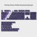dagaladoo Purple Keyboard Keycaps Jelly,Cute Clear Keycaps PBT/PC, Transparent Custom keycap 60% 75% 100%,150 Keys dye Sublimation Keyboard Key caps,Cherry Profile keycap for Mechanical Keyboards