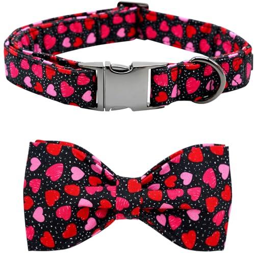Bobo Rainbow Dog Collar - Valentine's Day Dog Collar Bows for Dogs Bow Heart Adjustable Dog Collar Girl Pet Gift Spring Dog Collar for Dogs,Large Pack
