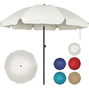 Blissun 6.5ft Patio Umbrella with Push Button Tilt & Height Adjustable, UV50+ Sun Protection with Sturdy Fiberglass Ribs & Iron Pole, Market Umbrella for Outdoor Table Garden Backyard Beach
