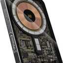 5000mAh Magnetic Wireless Power Bank, 15W Fast Charging Battery Pack with 20W USB-C, Portable Charger for iPhone 16/15/14/13/12 Series, Transparent Visible Shell with Mirror