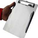 Stainless Steel Magnetic Clipboard with Pen - Multiple Sizes, Magnetic Design, Essential for Office and Home (6.3 x 9.3 Inches)