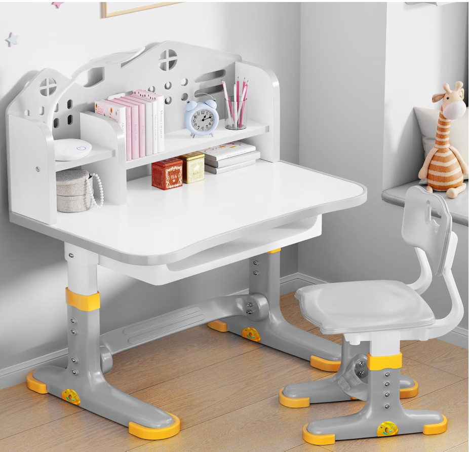 Kids Desk and Chair Set, Height Adjustable Kids Desk