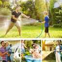 Expandable Garden Hose 50 ft Water Hose with 10 Function Spray Nozzle, Lightweight Flexible Hose with 3/4 Inch Solid Fittings and 4-Layer Latex Core, 50ft Retractable Stretch Hose (Blue)