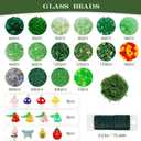 4020pcs Green Glass Beads Kit, Plant Beaded Crystal Glass Leaf Bead for Succulent Plant Making and DIY Crafts