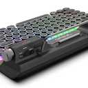 7KEYS Retro Typewriter Mechanical Gaming Keyboard, Vintage Style Computer Keyboard with Wireless Bluetooth5.0/Wired/2.4G, True RGB Backlight, Compatible with PC/Laptop/Tablet/Phone