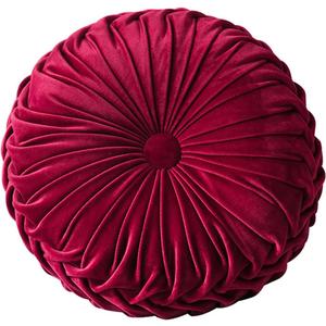 Round Velvet Pillow for Couch Small Handmade Decorative Throw Pillow for Bed Bedroom 13.7 Wine Red Round Velvet Pillow for Couch Small Handmade Decorative Throw Pillow for Bed Bedroom 13.7 Wine Red