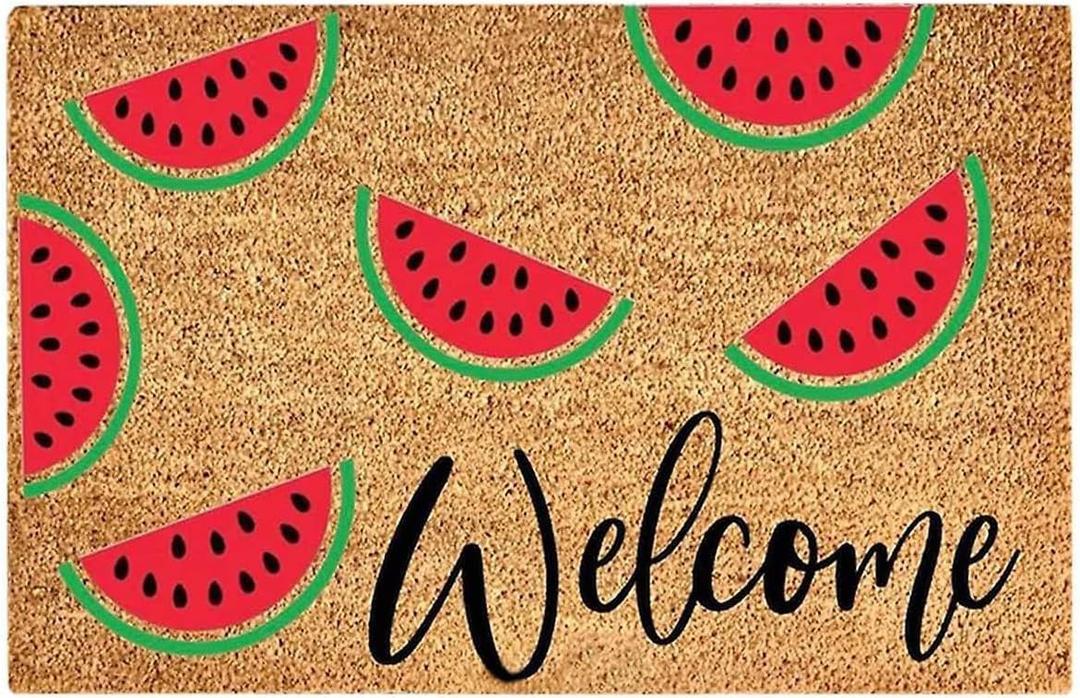 Welcome Mats for Front Door Entry Welcome Watermelon Fruit Non Slip Rubber Mat for Home Indoor Farmhouse Funny Kitchen Rugs Patio Greeting Front Porch Rugs 16x24 Inch