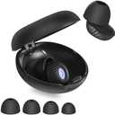 Erinvop Ear Plugs for Noise Cancelling, 30dB Noise Reduction EarPlugs for Sleeping, Snoring, Concerts, Focus and Sensitivity - Soft Silicone, Reusable - 4 Pair Ear Tips in XS/S/M/L (Black)