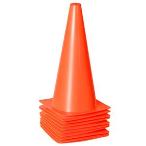 12 Inch Traffic Training Sports Cones, [9 Pack] Orange Safety Cones, Soccer Basketball Cones for Drills, Plastic Marker Cones for Indoor/Outdoor Activity & Festive Events