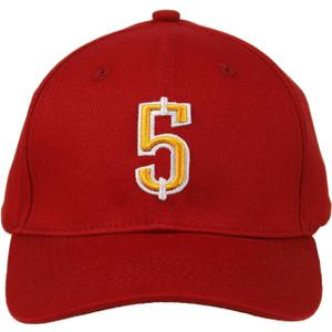 Jayden Daniels Burgundy 5# Embroidered Baseball Cap Flat Brim Hat with Stitching for Sports Outdoor - Unisex (Red)