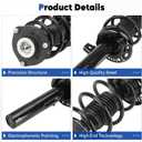Front Struts Assembly Fit for Volkswagen Jetta 05-17, 09-16 for CC, 06-16 for Passat, 10-14 for Golf, 2012-2017 for Beetle, 06-13 for AUDI A3 Quattro, Shock Absorber & Sway Bars End Links (4Pcs)