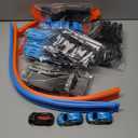 Toy Car Track Gift Set for Boys Kids Age 3-5 4-7 8-12, Long Race Tracks with 4 Action Loops and 4 High-Speed Slot Die-Cast Race Cars, 35+ Pieces Race Tracks to Create Multiple Configurations