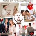 Anniversary Wedding Gift for Her Wife Husband CoupleAntique Bronze Metal Couple Figurine Heart Sculpture Love Statue,Romantic 1st to 60th Anniversary,Includes Gift Box and Valentines Gifts