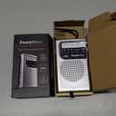 PowerBear Portable Radio | AM/FM, 2AA Battery Operated with Long Range Reception for Indoor, Outdoor & Emergency Use | Radio with Speaker & Headphone Jack (Silver)