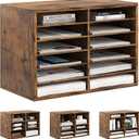 Alpeir Classroom Mailbox 12 Slots with Removable Shelves, Antique
