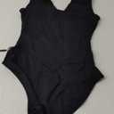 Tacherlia Ballet Leotard Sleeveless Wide Shoulder Straps For Women Black Large