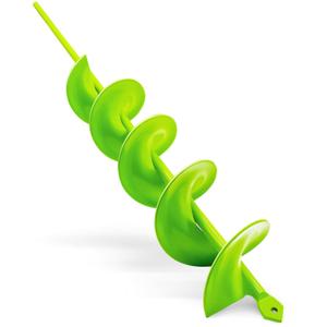 3"x24" Green Extra Long Auger Drill Bit One-Piece Solid Steel Construction for Deep Tree Planting & Tall Fence Posts Heavy Duty Garden Earth Drill