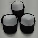 OKBA 10 Pack Sublimation Blank Baseball Cap Adjustable Hat Polyester Mesh Trucker Hats for Men and Women (US, Alpha, One Size, 3X-Large, Standard, Black and White hat *10PCS)