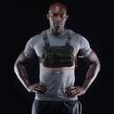 Fitdom Tactical Inspired Lightweight Running Chest Pack For Men With Built-In Phone Holder. A Sports Utility Rig Vest Made For Workouts And Outdoor