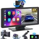 8.1" Wireless Carplay Screen for Car with 2K DVR & 1080P Backup Camera, Portable Touchscreen Car Stereo with Carplay & Android Auto, BT/FM/AUX/GPS Nav/Mirror Link/Voice Control for My Old Car
