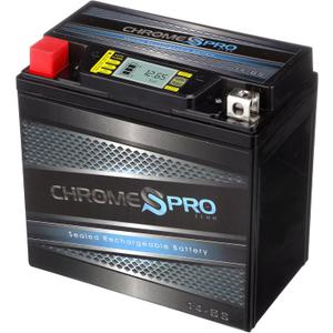 Chrome S Pro iGel YTX14-BS Maintenance-Free, 210CCA, LCD Voltage Display, 12V 16Ah Battery Replacement for ATV, Motorcycle, Jet Skis, Scooter, UTV, and More - Nut and Bolt (T3) Terminal
