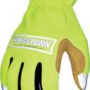 Youngstown Glove Hi Viz Cut Resistant Hybrid Safety Work Gloves For Men - Kevlar Lined, Puncture Resistant - Lime Green, Medium