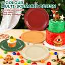 48PCS Colorful Party Paper Plates, 9inch Disposable Red Green Orange Yellow Paper Desssert Cake Plates Colored Tableware Set for Birthday Baby Shower Easter He is Risen Decorations