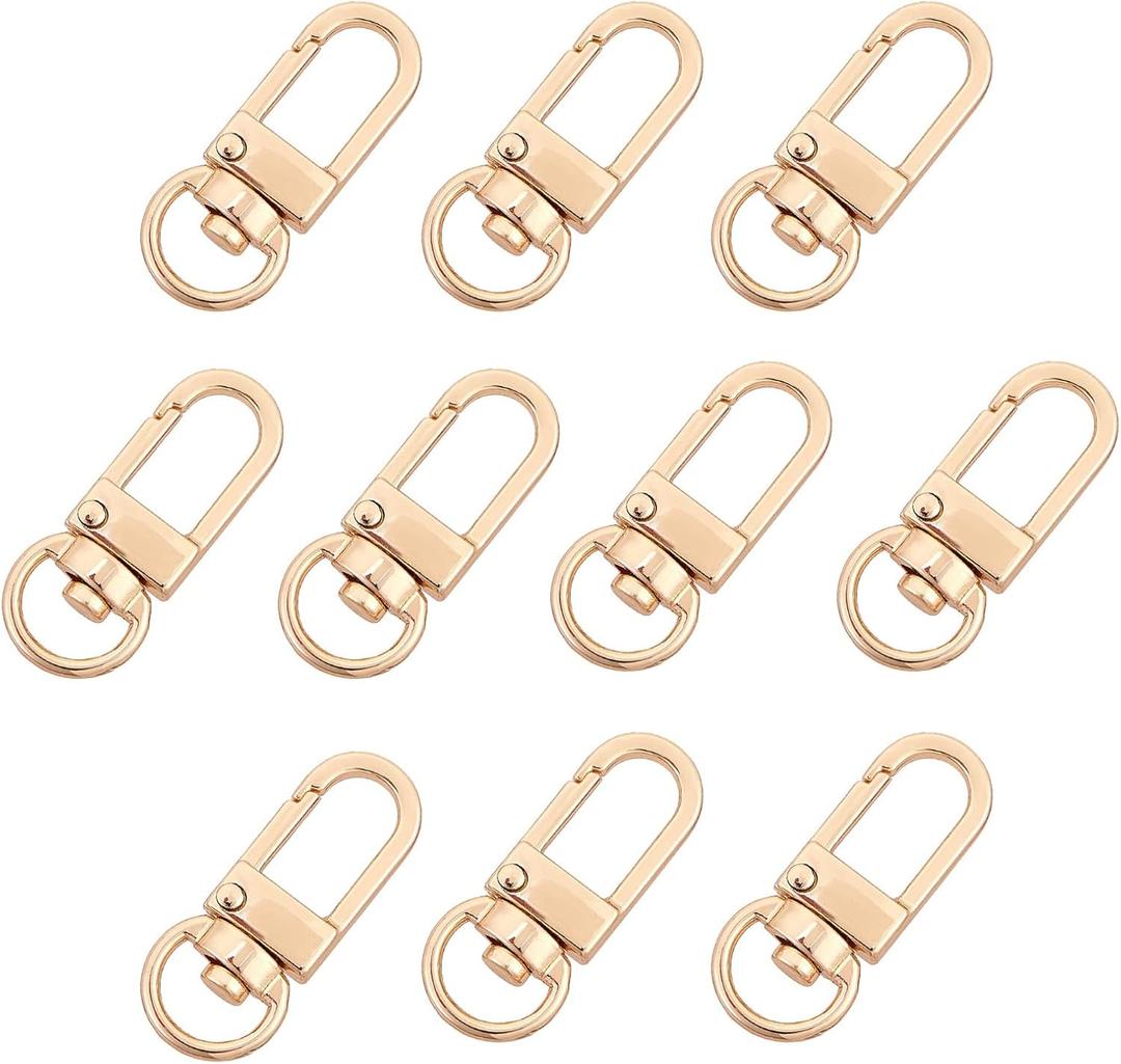 PH PandaHall Key Chain Clips, 30 Pieces Golden Metal Lobster Claw Clasps Swivel Lanyards Trigger Snap Hooks Strap for Keychain Key Rings DIY Bags Jewelry Findings Crafts, 34x14x6.5mm