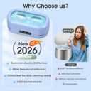 Professional Ultrasonic Jewelry Cleaner with Digital Timer,50KHz Ultrasonic Cleaner Machine with 304 Stainless Steel for Jewelry,Eyeglasses, Rings, Coin, Watch Strap, Dentures, Hygiene Items (Blue)
