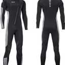 Ultra Stretch 3mm Neoprene Wetsuit, Front Zip Full Body Diving Suit, one Piece for Men & Women-Snorkeling, Scuba Diving Swimming, Surfing (Large)