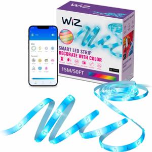 WiZ Connected Smart Light Strip, Sunset/Sunrise Automation, Preset Modes, Control with Voice or App, Full Color RGB Lighting, Voice Control, 50ft Cut to Fit