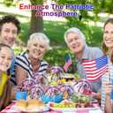 100PCS 4th of July Cocktail Picks, 6 IN Firework Toothpicks for Appetizers, Red White Blue Bamboo Skewers Drink Sticks, Cupcake Toppers Independence Memorial Day Decorations Patriotic Party Supplies