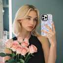 ChiCsFleur for iPhone 16 Case, TPU Phone case with Camera Protection for Women Girls Teens - Blue Fall Petal Blossom Floral Chinoiserie Decor Minimalist Gift Design Sorority Aesthetic Unique (LapisPeony)