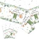 3PCS Greenery Gender Reveal Baby Shower Tablecloth, Boho Greenery A Sweet Baby Boy is On His Way Party Supplies TableCover for Gender Reveal Party, 54 x 108INCH (Green)