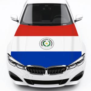 Paraguay Flag Car Hood Cover Country Flag Hood Cover Durable Weatherproof Universal Fit Car Cover for All Seasons Protection Custom Fit for Car Truck SUV