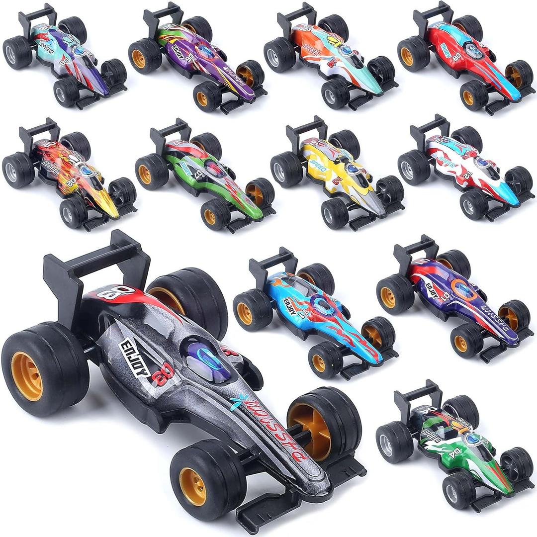 Pull Back Cars Toy Model Set 12Pack 1:43, Small Race Cars Wind up Racing Car, Easter Stuffing, Cake Tops, for Toddlers Kids Ages 2 3 4 5 6 7 8 Boys and Girls Birthday Party Favors