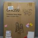 Onasti Foldable Step Stool for Bathroom Sink, Adjustable 3 Step Stool for Kids Toilet Potty Training Stool with Handles, Child Kitchen Counter Stool Helper, Plastic Ladder for Toddlers Grey