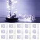 20 Pack Fairy Lights Battery Operated 3.3ft 20 LED Mini String Twinkle Copper Wire Firefly Starry for Mason Jars Wedding Party Christmas Centerpiece Table Decorations, Cool White