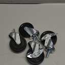 AXL Caster Wheels 3 Inch Set of 4 Heavy Duty 3/8"-1" (25mm) Threaded Stem Casters,Wheel Replacement for Clothing Garment Rack, Shelving Rack, Whiteboard (Pack of 4, 2 with Brake & 2 Without) (Black)