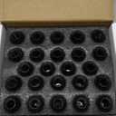 dynofit 24pcs 14x1.5 Stock Lug Nuts 1.75 inch(45mm) Height 7/8" Hex(22mm), M14-1.5 One-Piece Design Factory Wheel Lugnuts Compatible with Chevy Silverado & Tahoe GMC Sierra 1500 Buick Dodge Cadillac (Black)