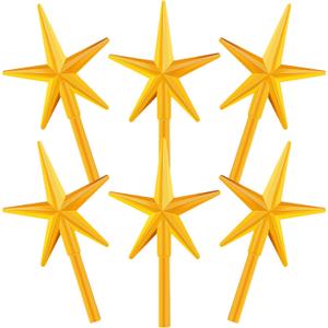 WILLBOND 6 Pieces Ceramic Christmas Tree Star Replacement Light Ceramic Tree Star Ornament Christmas Replacement Light Bulbs Accessories(Yellow)