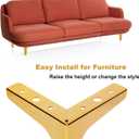 8 x MNKNENG 8 Packs Metal Gold Furniture Legs 5 Inch Golden Couch Legs Extenders Modern Style Heavy Duty Replacement Gold Leg for Furniture Sofa Couches Chair Ottoman Cabinet