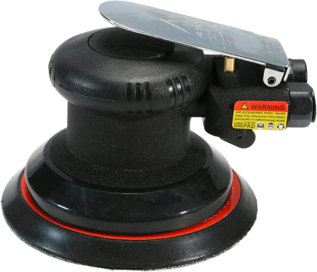 Professional Heavy Duty 5" Dual Action Random Orbit Air Sander, Orbital Pneumatic Palm Sander -Composite Design, Low Vibration