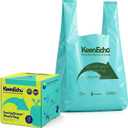 1.2 Gallon 200 Counts Small Green Trash Bags with Handle, Ocean Fishing Nets Upcycling, Sage & Sea Salt Scented, Plastic Garbage Bags, Waste Bag for Kitchen, Bathroom, Office and Pets